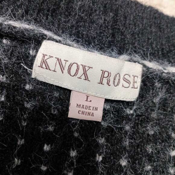 Knox Rose Women's Black and White Stripped Oversized Sweater Size L - Picture 7 of 8